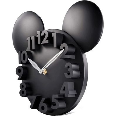 Moderne 3D-Mickey-Mouse-Uhr - Superséße Schwarze Wanduhren