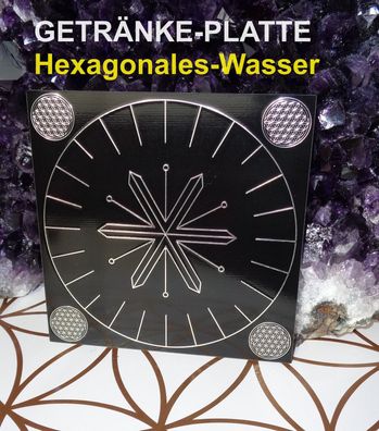 Getränke-Scheibe Hexagonales Lichtwasser Platte Energy-Disc Radionik Symbol ChiPlatte