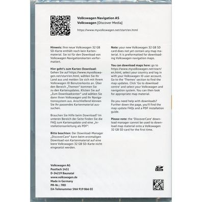 Original VW Speicherkarte SD-Karte 32 GB Discover Media (Typ AS) 5NA919866EE