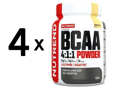 4 x BCAA 4:1:1 Powder, Grapefruit - 500g
