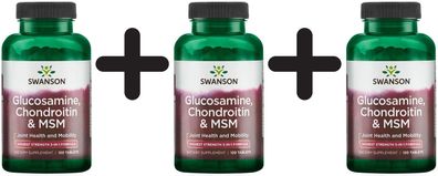 3 x Glucosamine, Chondroitin & MSM - 120 tabs