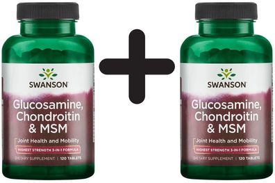 2 x Glucosamine, Chondroitin & MSM - 120 tabs