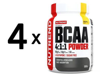 4 x BCAA 4:1:1 Powder, Pineapple - 500g