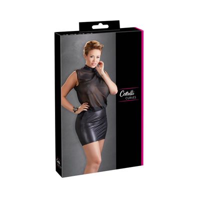 Cottelli CURVES - Kleid transparent schwarz 3XL