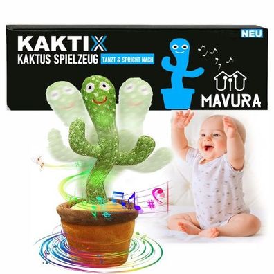 KAKTIX Kaktus Spielzeug Tanzender sprechender Kaktus lustiges Plüschtier, spricht nac