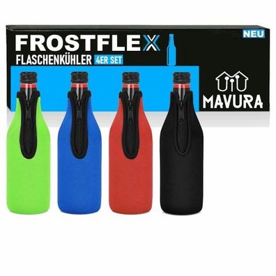 Frostflex Bierflaschenkühler mit Reißverschluss Neopren Isolatoren Getränke Bier Kühl