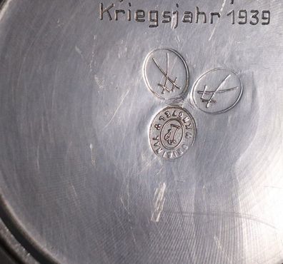 Meissen original Knöfel Zinn Krug datiert auf 1939 mit Gruß der Seefische #Z