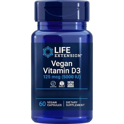 Life Extension, Vegan Vitamin D3, 125mcg (5000 IU), 60 Kapseln