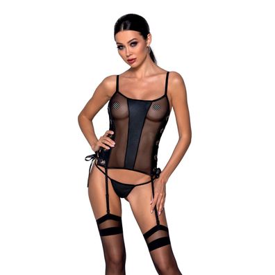 PE Malwia corset & thong black - (L/ XL, S/ M, XXL)