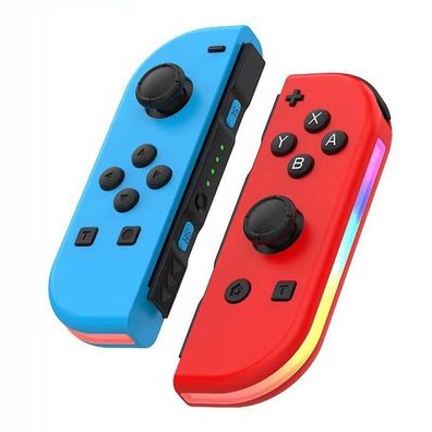Joy Cons | Neon Blau / Neon Rot |2er-Set mit LED und Turbo für Nintendo Switch