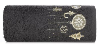 Handtuch Weihnachten 70x140 cm stahl Badetuch Duschtuch Baumwolle Schneeflocken Deko