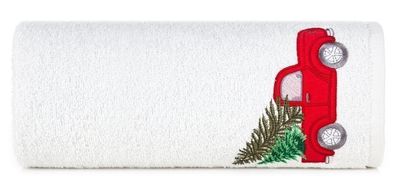 Handtuch Weihnachten 70x140 cm weiß Badetuch Duschtuch Baumwolle Dekoration Auto Deko