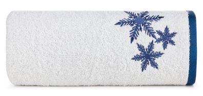 Handtuch Weihnachten 70x140 cm weiß blau Badetuch Duschtuch Dekoration Schneeflocken
