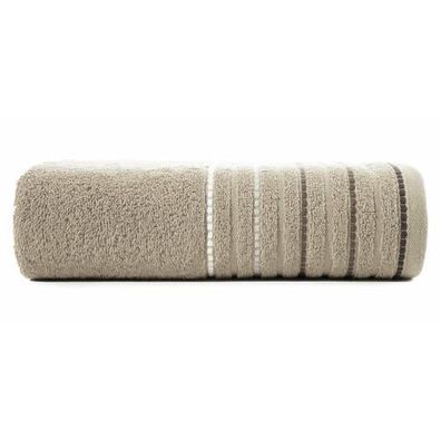 Handtuch Bedetuch Duschtuch 100% Baumwolle 70x140 cm Saunatuch modern gestreift beige
