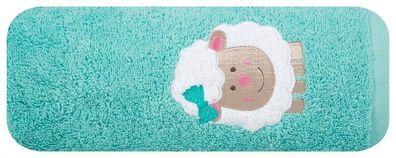 Handtuch Badetuch für Kinder 50x90 cm mint Schafe Oeko-Tex-Zertifikat 100% Baumwolle