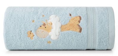 Handtuch Badetuch für Kinder 50x90 cm blau Giraffe Oeko-Tex-Zertifikat 100% Baumwolle