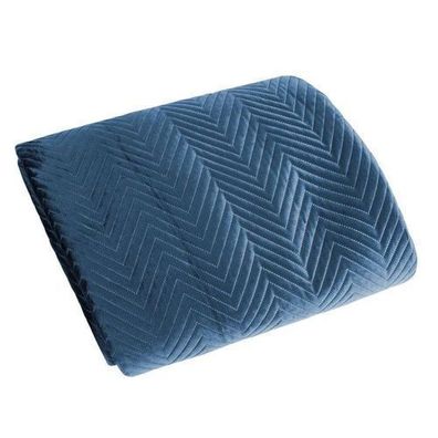 Tagesdecke Bettüberwurf 70 x 160 cm dunkelblau Polyester Bettdecke Sofaüberwurf Deko