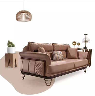 Beiger Dreisitzer Luxus Sofa Moderne Wohnzimmer Couchen 3-Sitzer Stil