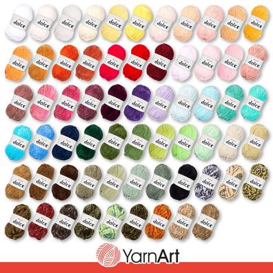 YarnArt 5 x 100 g Dolce Chenille Wolle Garn Stricken Häkeln Amigurumi 64 Farben