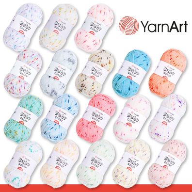 YarnArt 3 x 50 g Baby Color Babywolle Garn Stricken Häkeln super soft 18 Farben