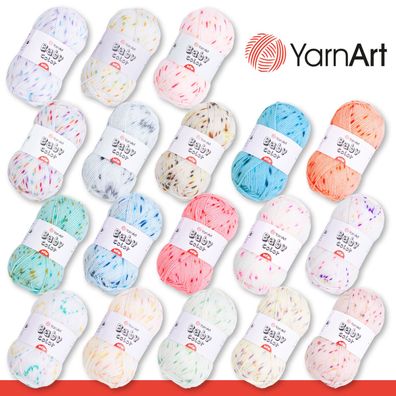 YarnArt 5 x 50 g Baby Color Babywolle Garn Stricken Häkeln super soft 18 Farben