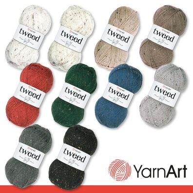 YarnArt 100 g Tweed Wintergarn Trachtengarn Wolle Stricken Häkeln 10 Farben