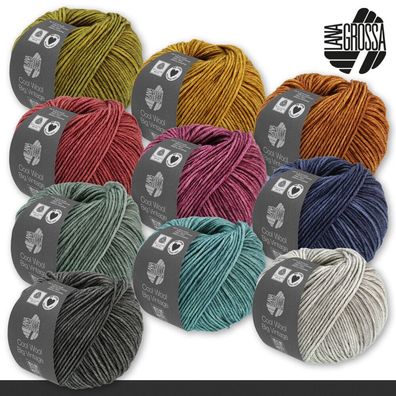 Lana Grossa 50 g Cool Wool Big Vintage Wolle Garn Merino Stricken 10 Farben