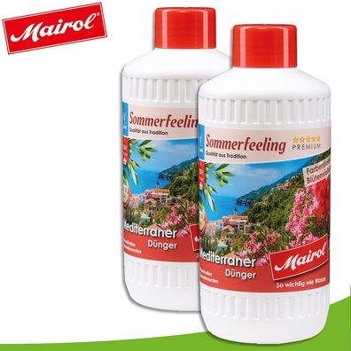 Mairol 2 x 500 ml Sommerfeeling Mediterraner NPK-Dünger Zitruspflanzen Turbo