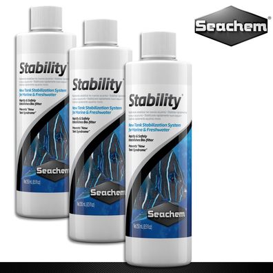 Seachem 3 x 250 ml Stability Stabilisierung Neues Aquariensyndrom Fischsterben