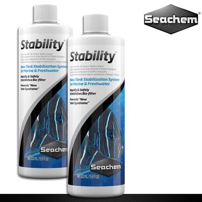 Seachem 2 x 500 ml Stability Stabilisierung Neues Aquariensyndrom Fischsterben