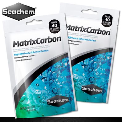 Seachem 2 x 100 ml MatrixCarbon Aktivkohle Hohe Entfernungskapazität Filter