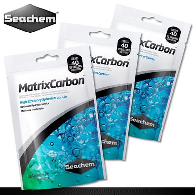 Seachem 3 x 100 ml MatrixCarbon Aktivkohle Hohe Entfernungskapazität Filter