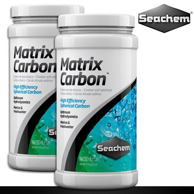 Seachem 2 x 250 ml MatrixCarbon Aktivkohle Hohe Entfernungskapazität Filter