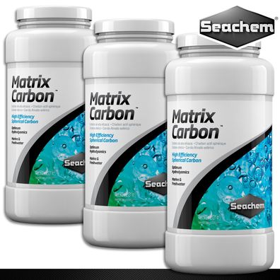 Seachem 3 x 500 ml MatrixCarbon Aktivkohle Hohe Entfernungskapazität Filter