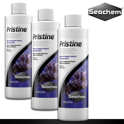 Seachem 3x 250 ml Pristine Wasserreiniger Wasserqualität Bio-Augmentation
