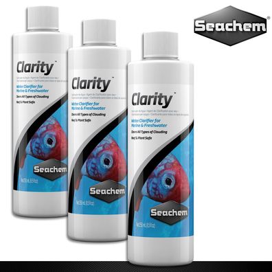 Seachem 3 x 250 ml Clarity Wasseraufbereiter Wasseraufklärer Klares Wasser