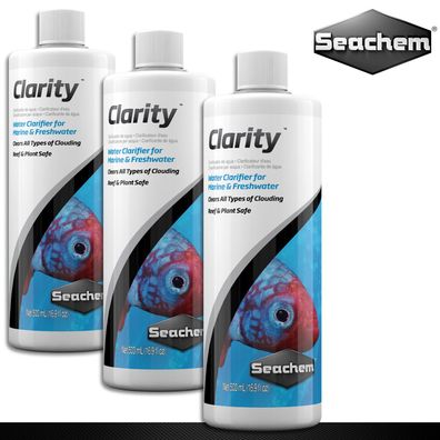 Seachem 3 x 500 ml Clarity Wasseraufbereiter Wasseraufklärer Klares Wasser