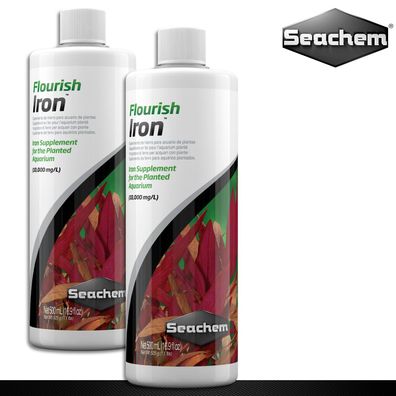 Seachem 2x500ml Flourish Iron Eisengluconatzusatz für Aquarienpflanzen Blattgrün