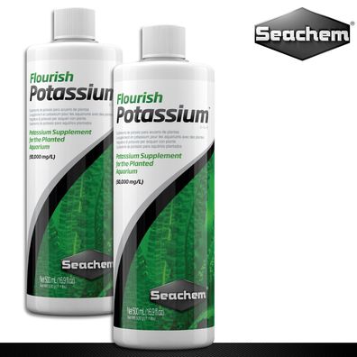 Seachem 2x 500 ml Flourish Potassium Kalium-Dünger für Aquarienpflanzen Wachstum