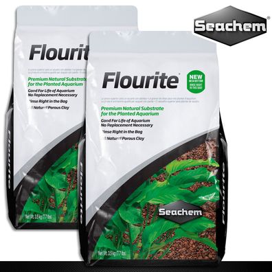 Seachem 2 x 3,5 kg Flourite Bodengrund aus Ton Ø 4-8 mm Aquarium-Kies Süßwasser
