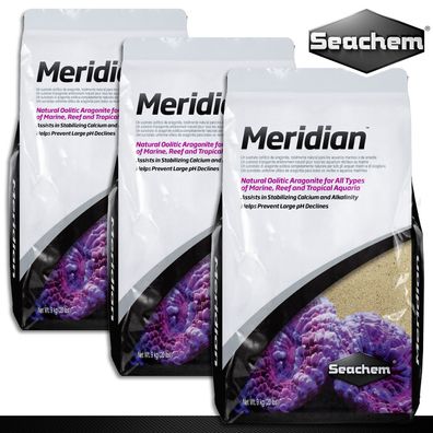 Seachem 3 x 9 kg Meridian Aragonit-Substrat für Riff- und Meerwasseraquarien