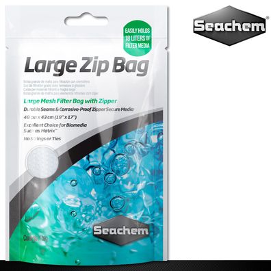 Seachem 1 Stück Zip Bag Large Großmaschiger Filterbeutel für Filtermedien