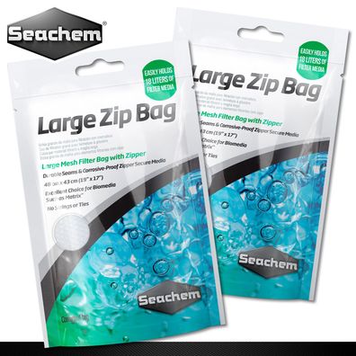 Seachem 2 Stück Zip Bag Large Großmaschiger Filterbeutel für Filtermedien