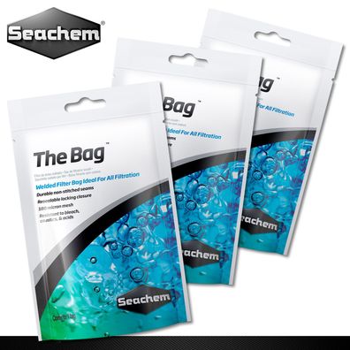 Seachem 3 Stück The Bag Filterbeutel für Filtermedien 180 Mikron Maschenweite