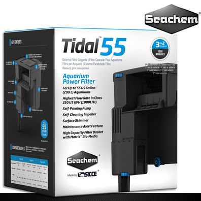 Seachem 1 Stück Tidal Filter 55 bis zu 200 l Wasser Kastenfilter für Außen