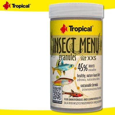 Tropical 100 ml Insect Menu Granules XXS für alles- und fleischfressende Fische