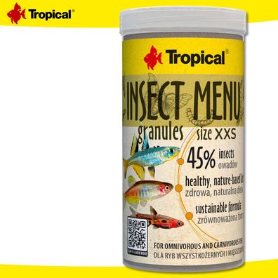 Tropical 250ml Insect Menu Granules XXS für alles- und fleischfressende Fische