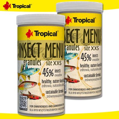Tropical 2x250ml Insect Menu Granules XXS für alles- und fleischfressende Fische