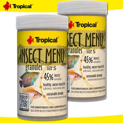 Tropical 2x 100 ml Insect Menu Granules S für alles- und fleischfressende Fische