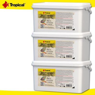 Tropical 3 x 3 l Insect Menu Granules S für alles- und fleischfressende Fische